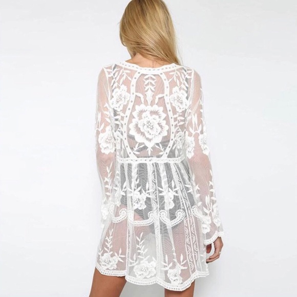 embroidered mesh dress - Picture 3 of 5